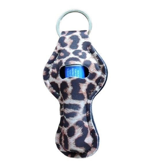 5/$25 Animal Print Lipstick Holder Keychain Leopard HOLIDAY SALE Stocking Stuff - Picture 3 of 4